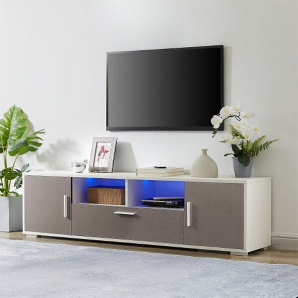 White Morden TV Stand Orren Ellis Color Gray